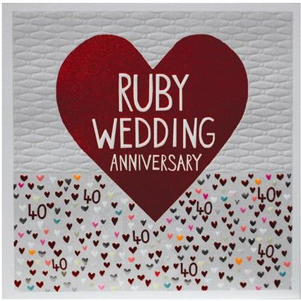 Paper Salad Publishing Ruby Wedding Anniversary JJ1803 front