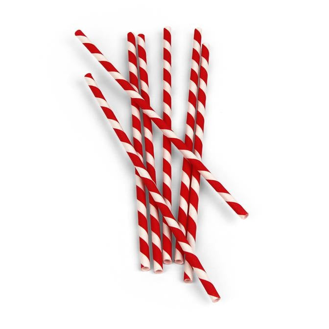 Paper Straws Red & White striped CU13R