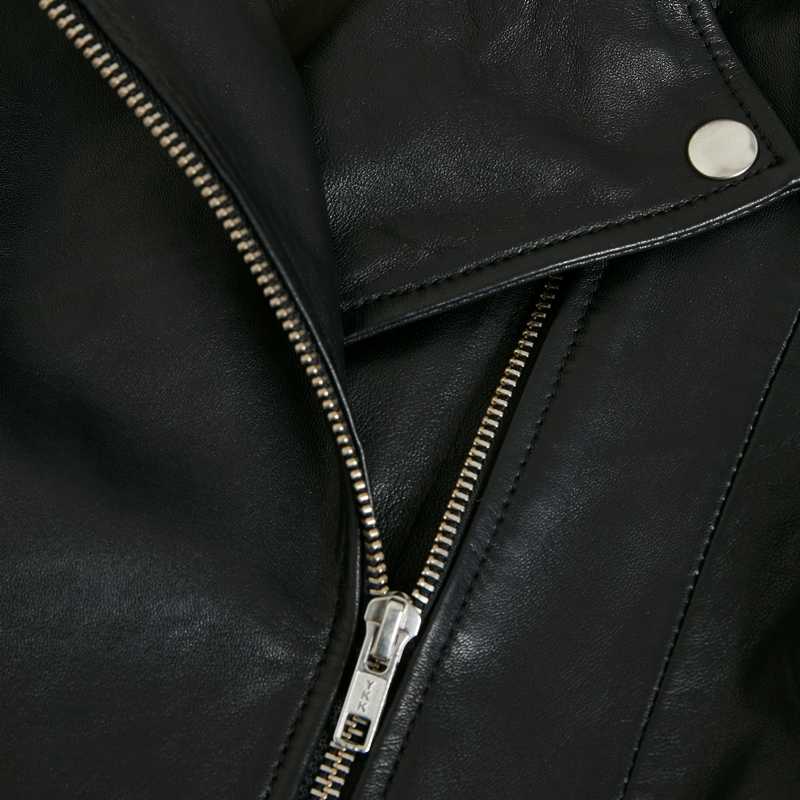 Part Two Clothing Frances Black Leather Jacket zip detail