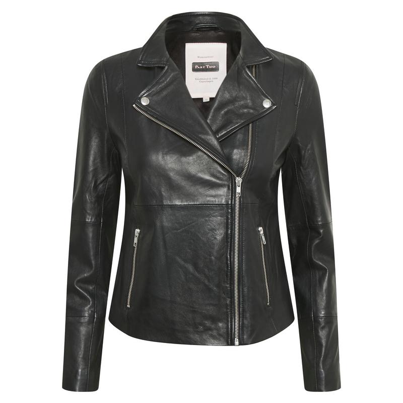 Part Two Clothing Frances Black Leather Jacket front