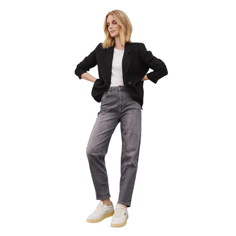 Part Two Clothing Hela Jeans Grey Vintage Denim 30305887-300152 on model front with jacket