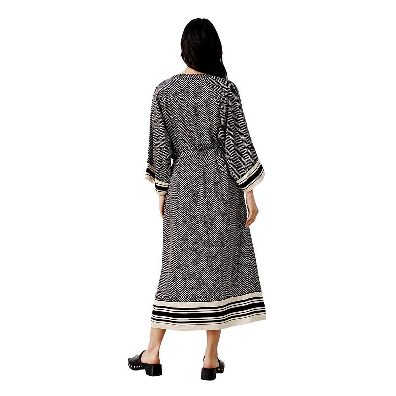Part Two Clothing Sarisa Dress in Black Herringbone 30307566-301868 on model back