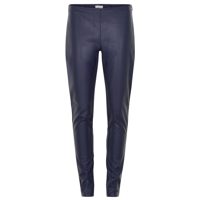 Ananna Faux Leather Trouser Blue Graphite
