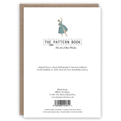 Pattern Book Dance Greetings Card En Pointe PB952 back