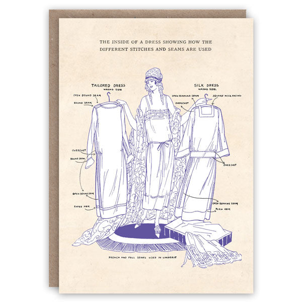 Pattern Book Fashion Greetings Card The Inside of a Dress PB929 front