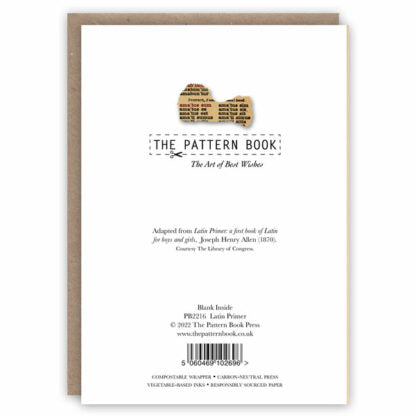 Pattern Book Latin Primer To Love Card PB2216 back