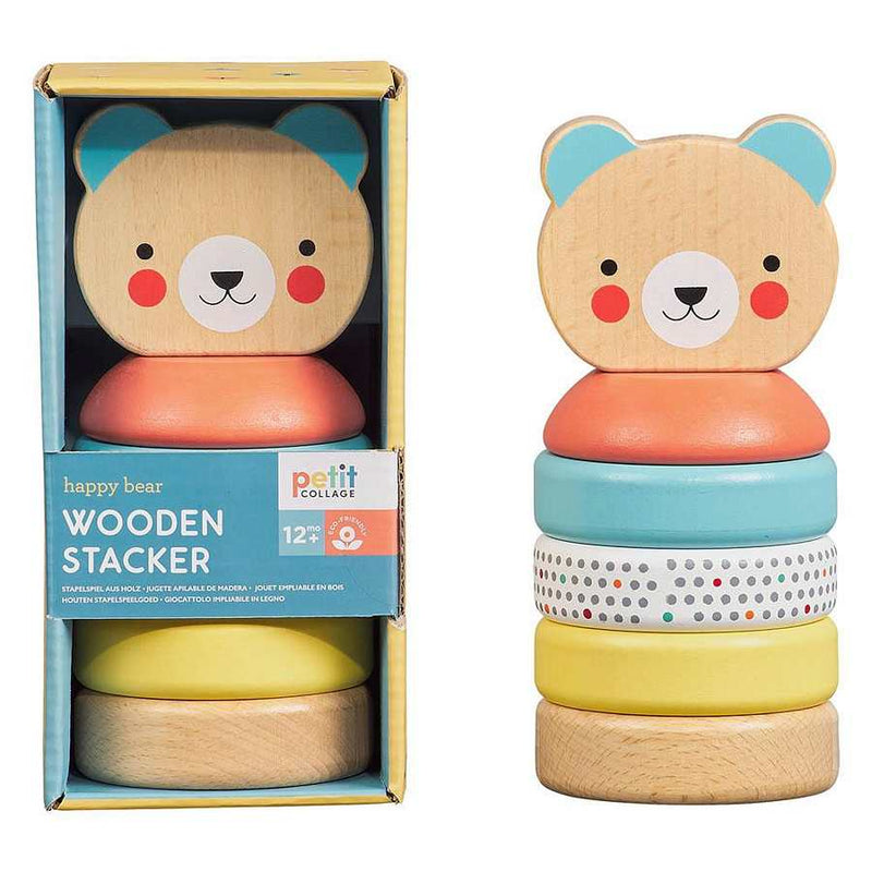 Petit Collage Happy Bear Wooden Stacker Toy PTC456