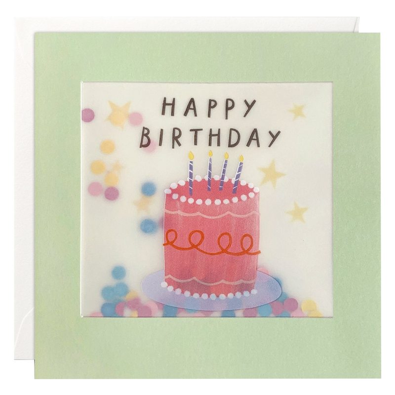 Pink Cake Birthday Card with Paper Confetti PP3541 front