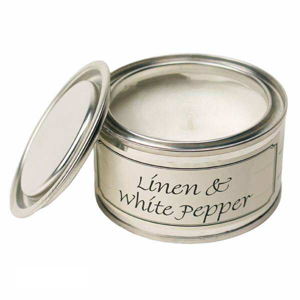 Pintail Candles Linen & White Pepper Scented Candle in Paint Pot Tin