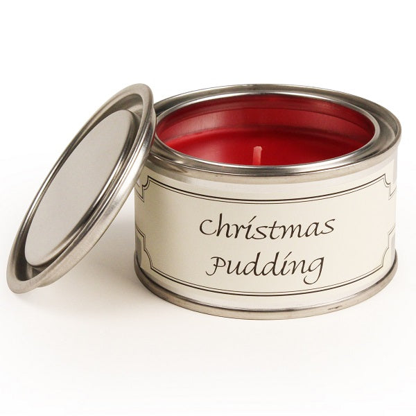 Pintail Candles Christmas Pudding Paint Pot Candle