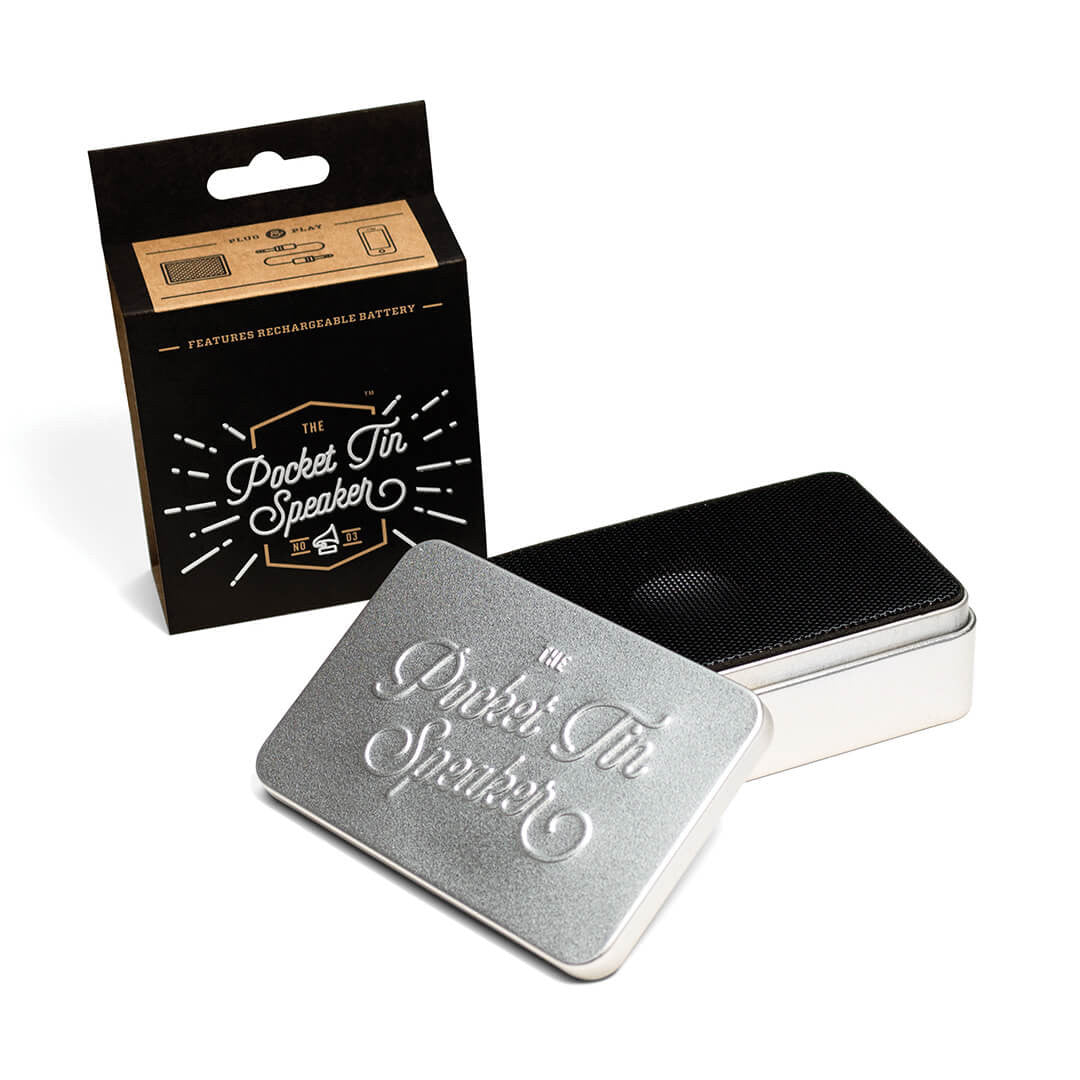 Pocket Tin Speaker box open