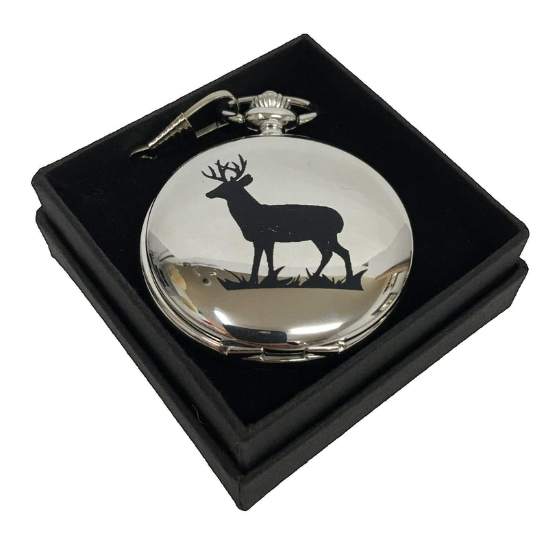 Pocket Watch Engraved with Deer Stag