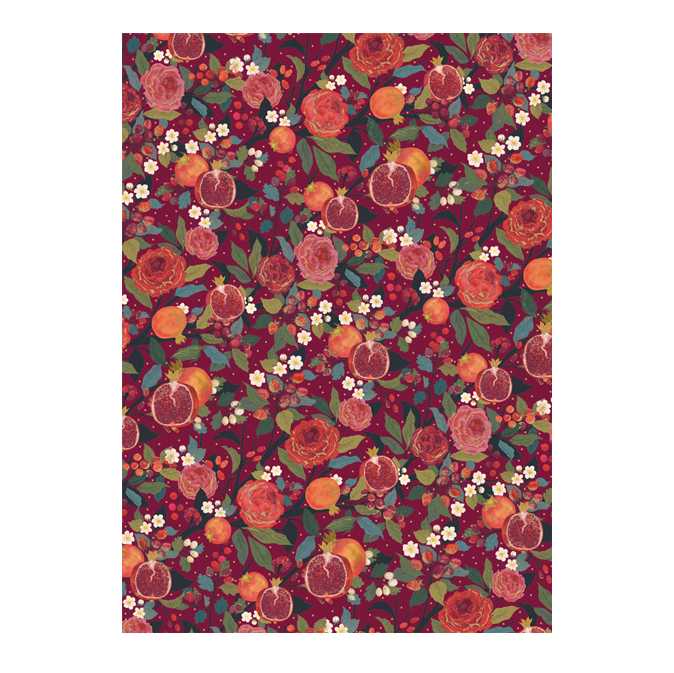 Pomegranites and Roses Christmas Gift Wrap Paper GWX43 main
