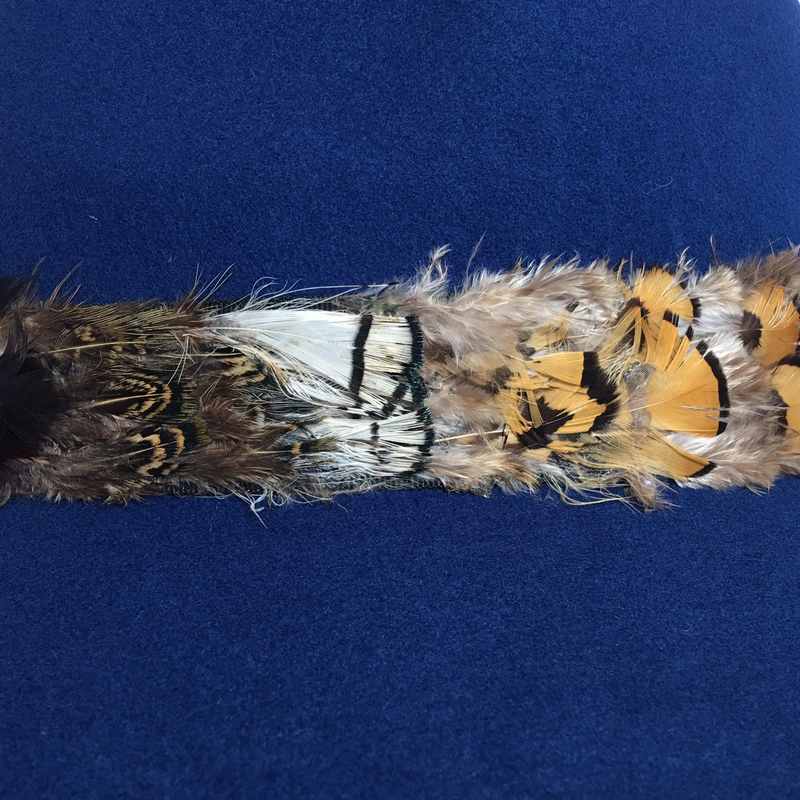 Powder Design Feather Band Felt Fedora Hat Navy FEA8 detail