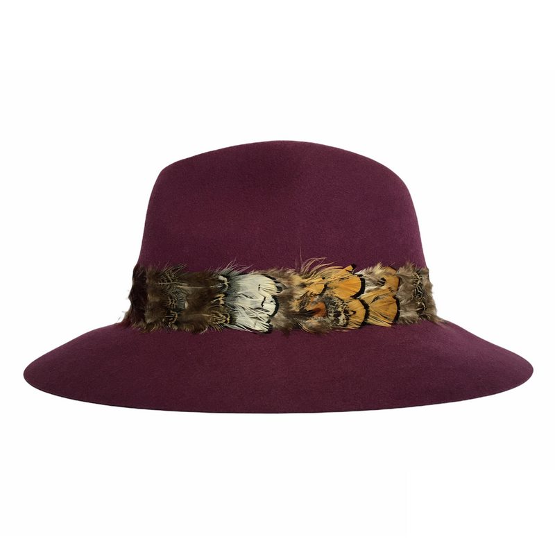 Feather Band Felt Fedora Damson