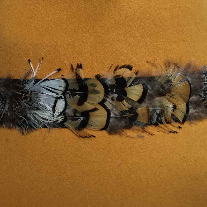 Powder Design Feather Band Felt Hat Mustard FEA9 detail