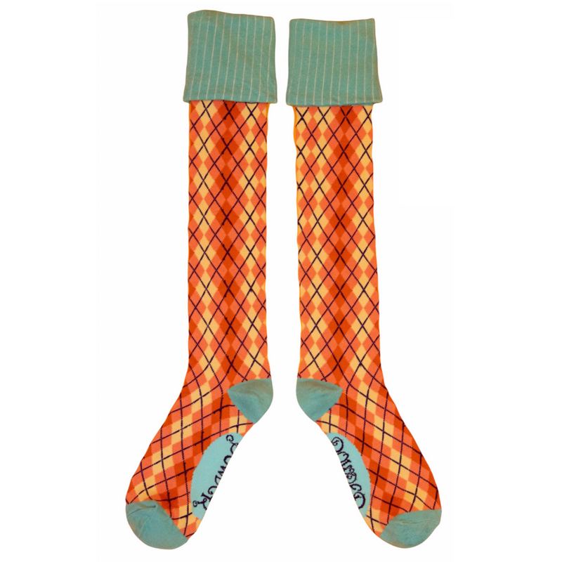 Powder Design Ladies Boot Socks Pink Argyll Check SOC473 main
