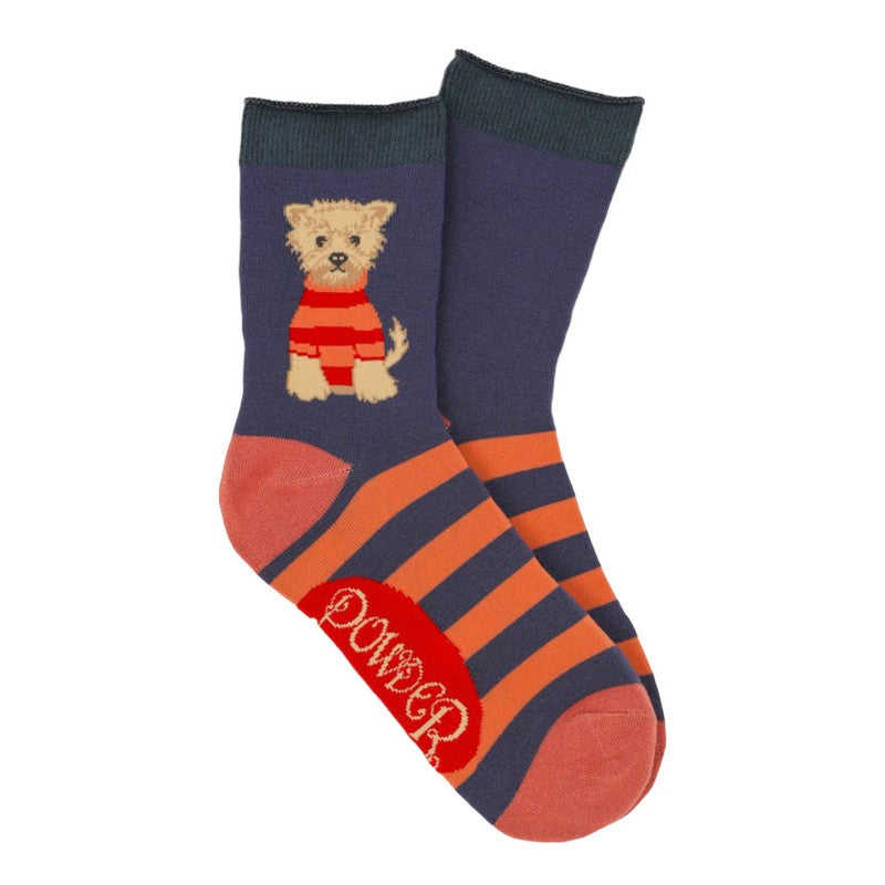Powder Designs Bamboo Ladies Socks Westie Denim SOC547 main