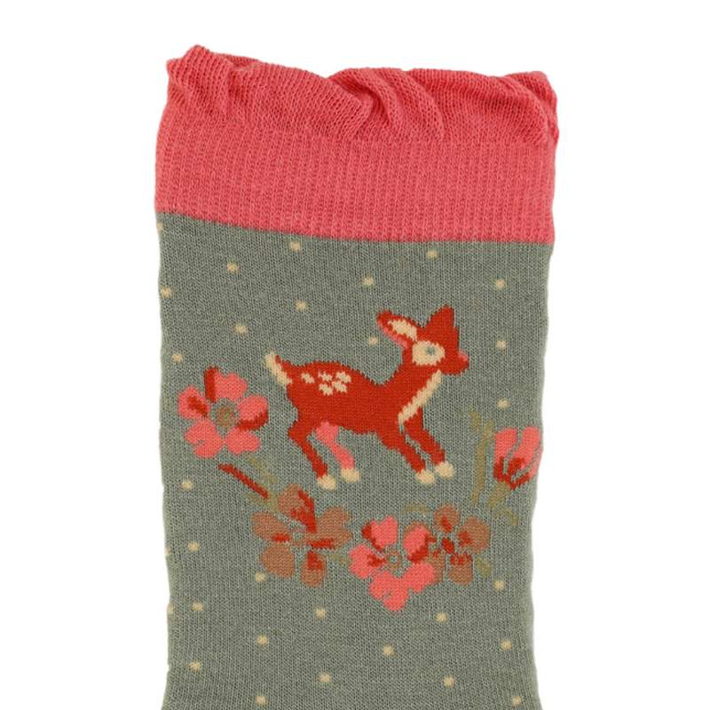Powder Designs Bamboo Ladies Socks Vintage Fawn Sage SOC526 detail