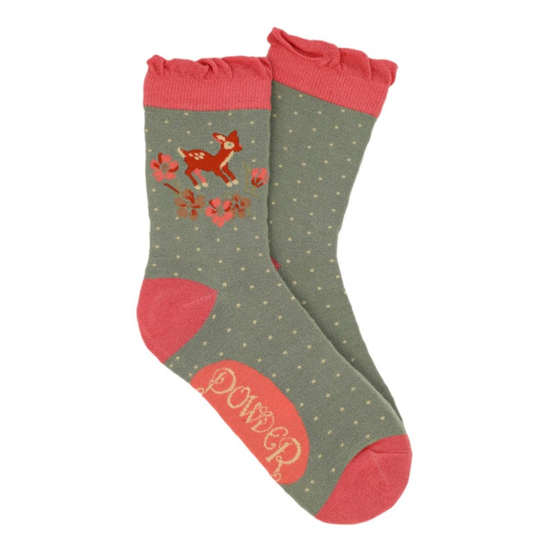 Powder Designs Bamboo Ladies Socks Vintage Fawn Sage SOC526 main