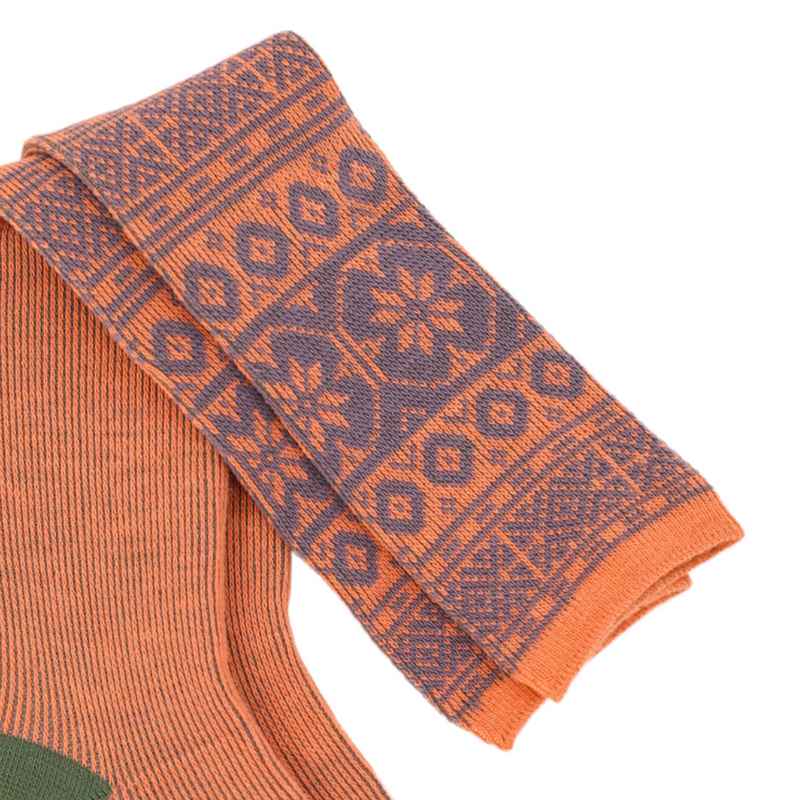 Powder Designs Fair Isle Boot Socks Star Coral & Lilac SOC562 detail