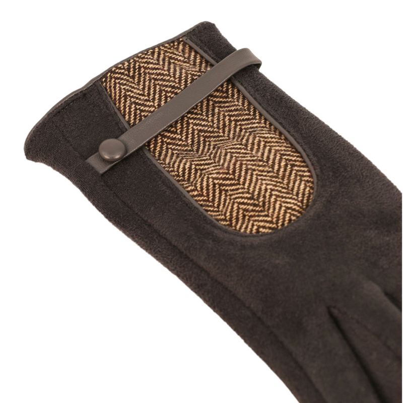 Powder Designs Genevive Faux Suede Driving Gloves Slate GEN10 detail