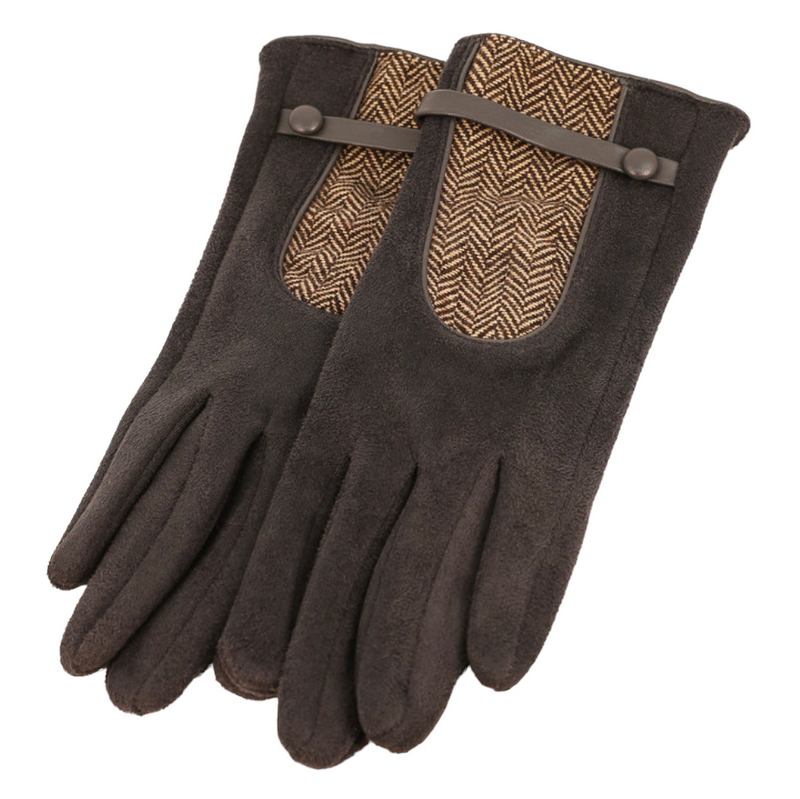 Powder Designs Genevive Faux Suede Driving Gloves Slate GEN10 main