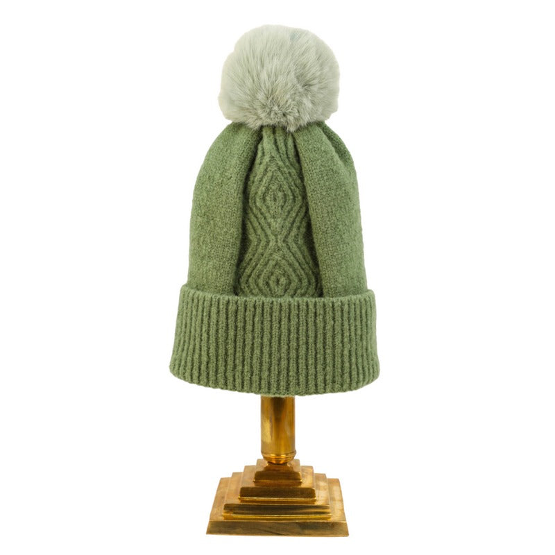 Powder Designs Ingrid Pompom Hat in Sage ING10 main