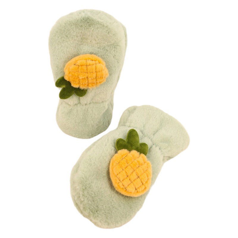 Powder Designs Kid's Fluffy Mittens Pineapple COS92 main
