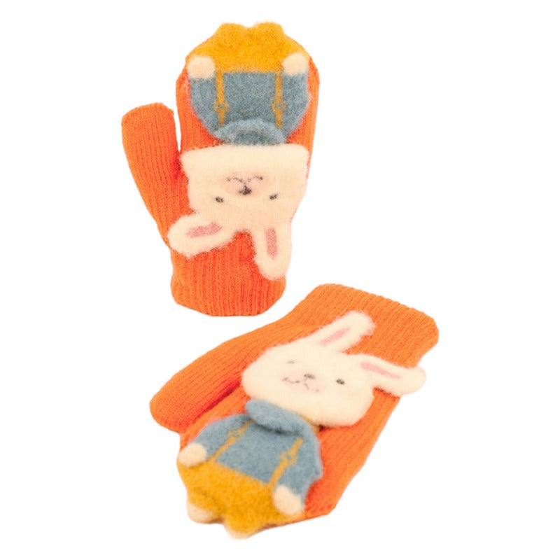 Powder Designs Kid's Powder Pal Mittens Tangerine Bunny PPM6 main