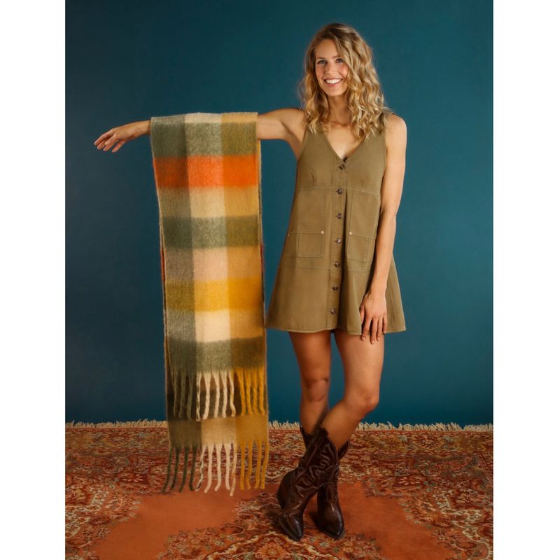 Powder Designs Maddie Cosy Scarf Tangerine & Sage MAD8 lifestyle