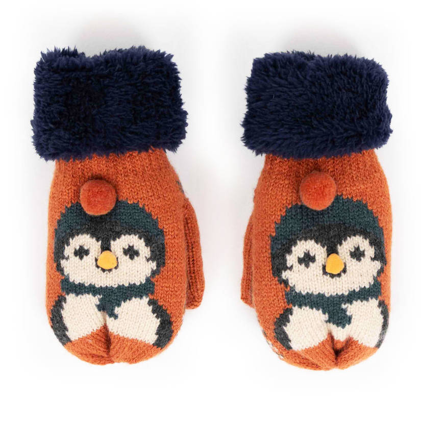 Powder Designs Kid's Cosy Penguin Mittens COS71 front