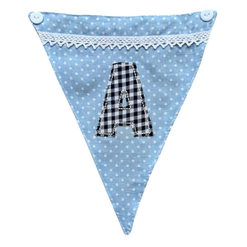 Powell Craft Blue Alphabet Bunting Letter A