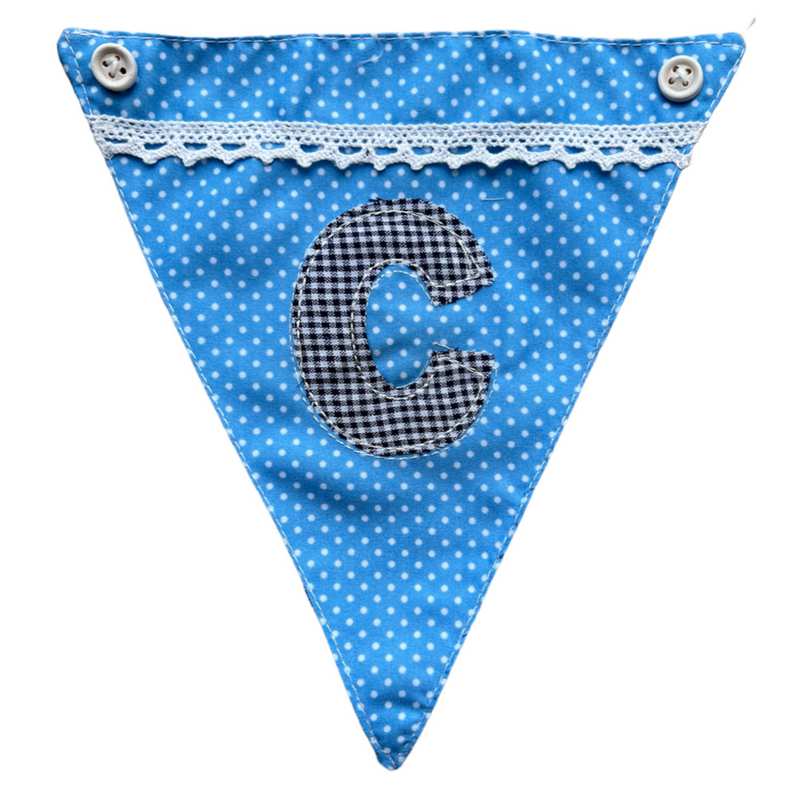 Powell Craft Blue Alphabet Bunting Letter C