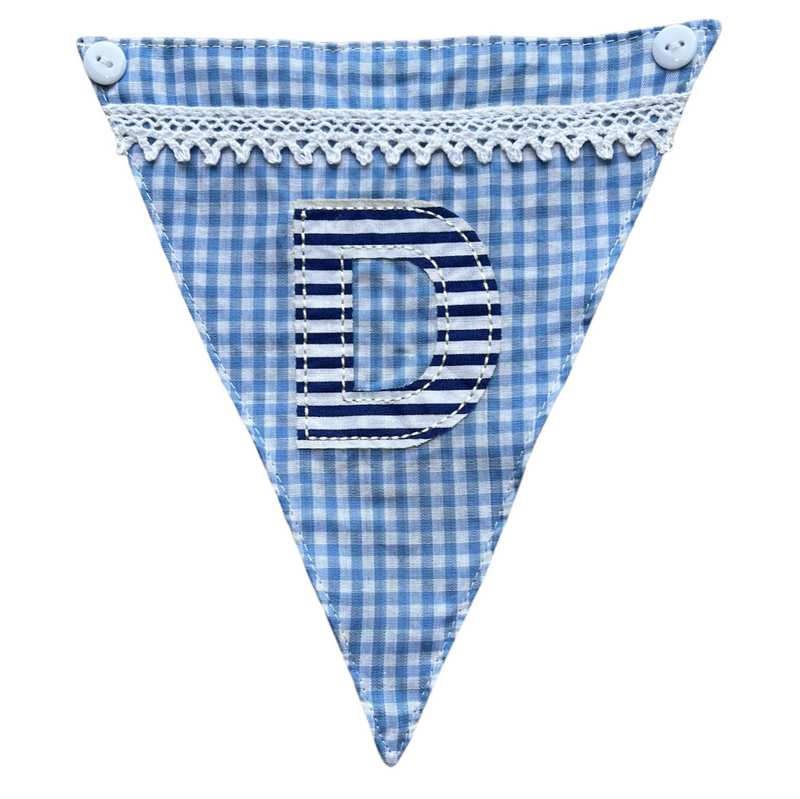 Powell Craft Blue Alphabet Bunting Letter D