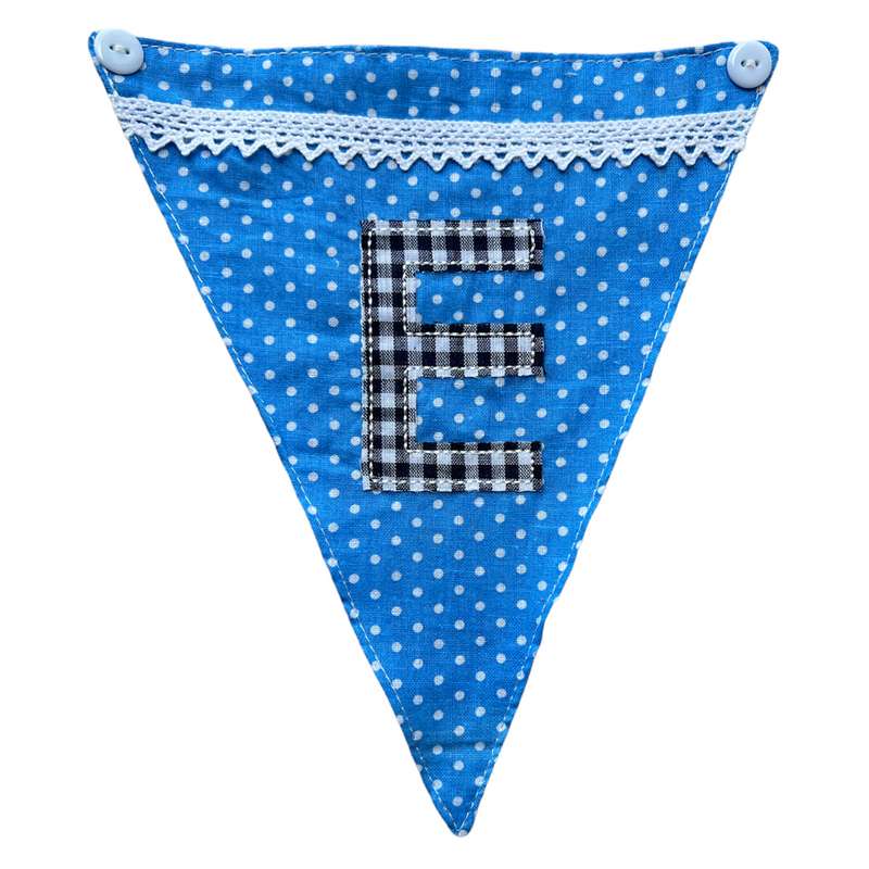 Powell Craft Blue Alphabet Bunting Letter E