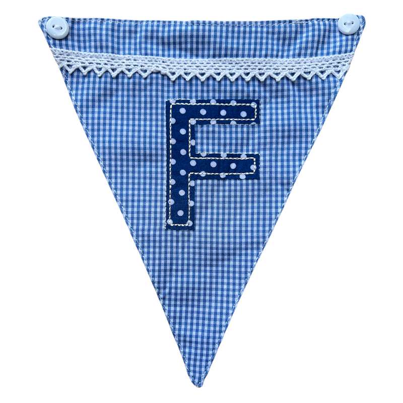 Powell Craft Blue Alphabet Bunting Letter F