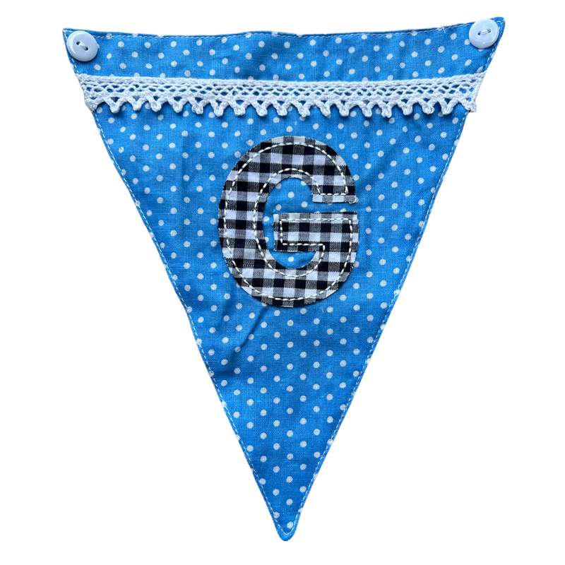 Powell Craft Blue Alphabet Bunting Letter G
