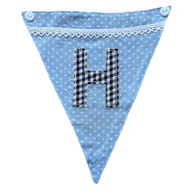 Powell Craft Blue Alphabet Bunting Letter H