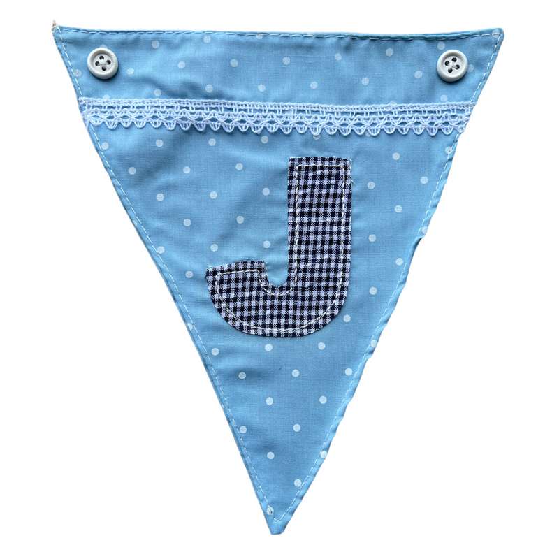 Powell Craft Blue Alphabet Bunting Letter J