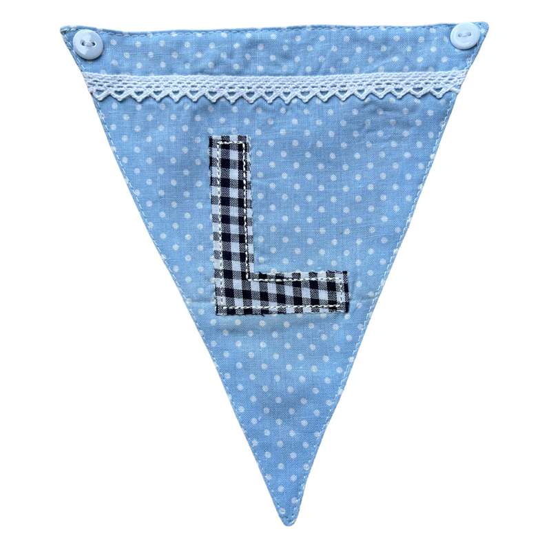 Powell Craft Blue Alphabet Bunting Letter L