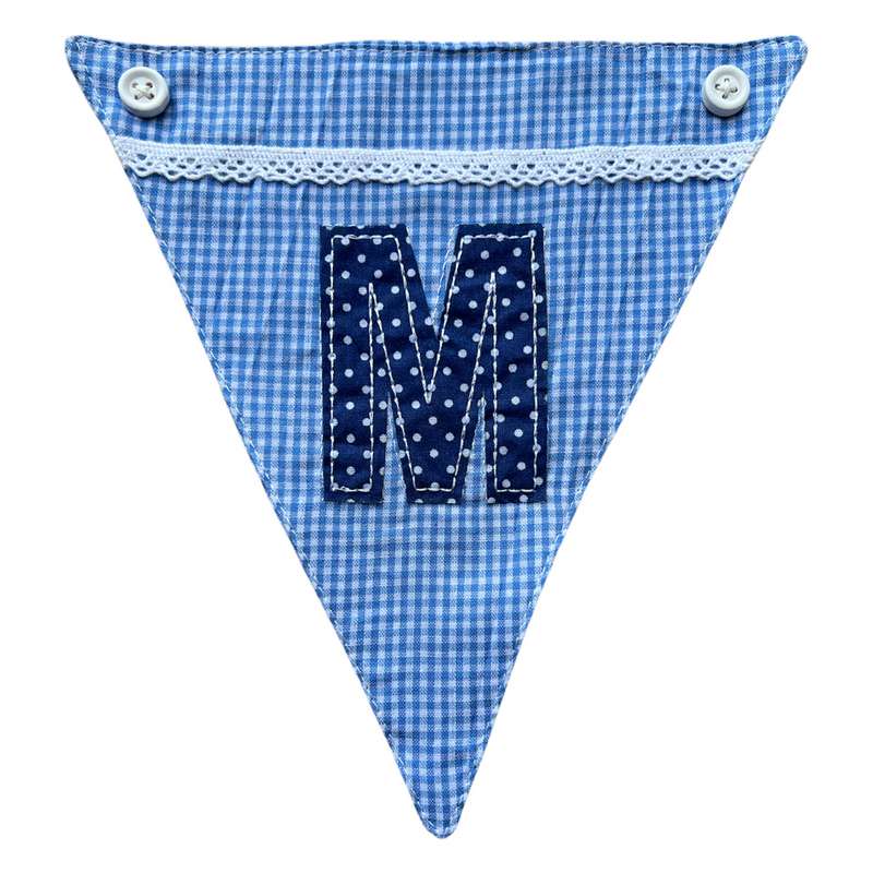 Powell Craft Blue Alphabet Bunting Letter M