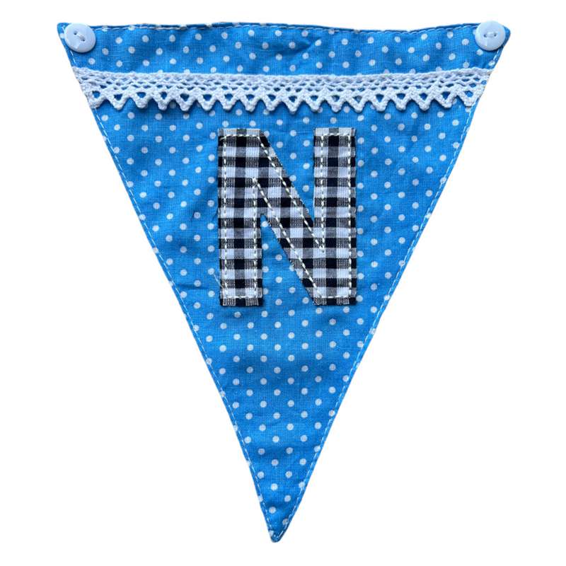 Powell Craft Blue Alphabet Bunting Letter N