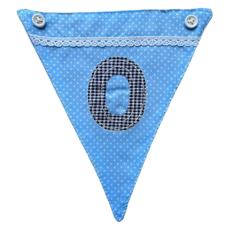Powell Craft Blue Alphabet Bunting Letter O