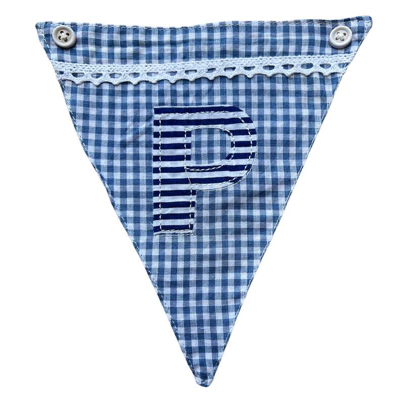 Powell Craft Blue Alphabet Bunting Letter P