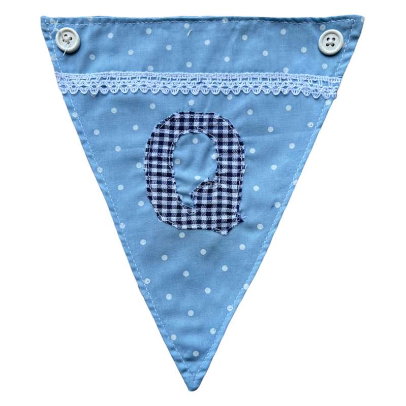 Powell Craft Blue Alphabet Bunting Letter Q