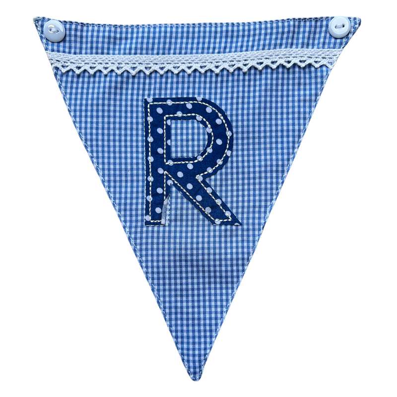 Powell Craft Blue Alphabet Bunting Letter R