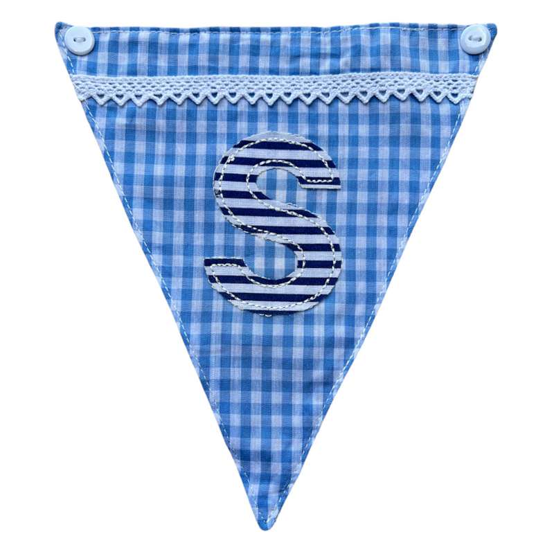 Powell Craft Blue Alphabet Bunting Letter S