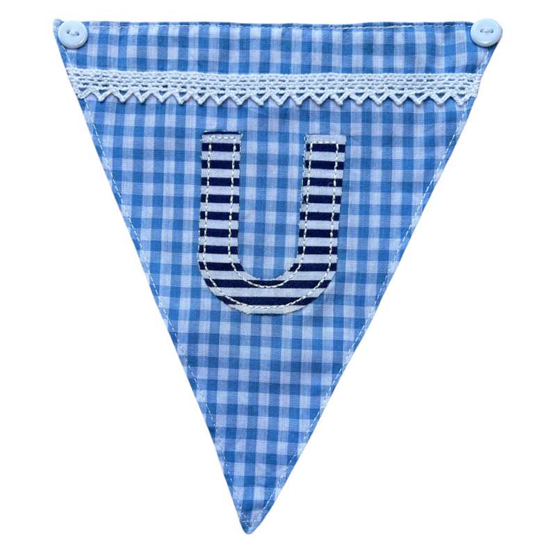 Powell Craft Blue Alphabet Bunting Letter U