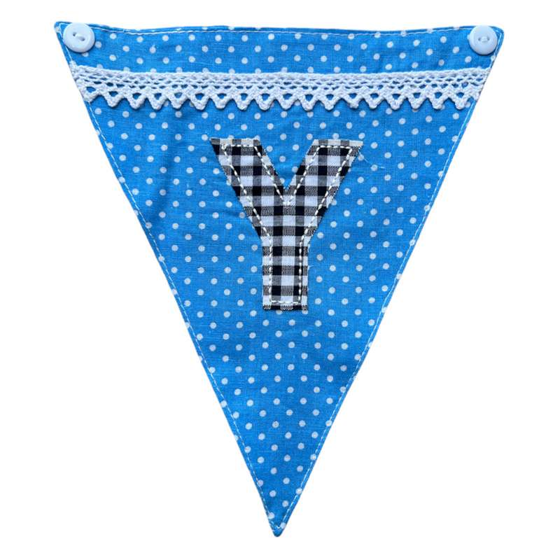 Powell Craft Blue Alphabet Bunting Letter Y